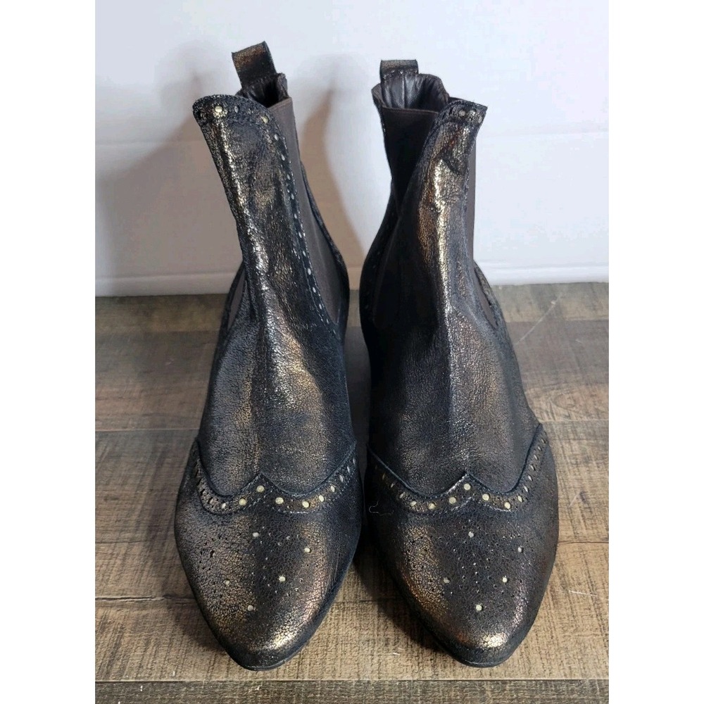 Moda Di Fausto Womens US 10 EUR 40.5 Shimmer Studded  Brown‎ Heeled Ankle Boot